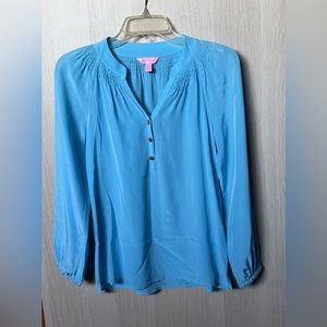 Lilly Pulitzer long sleeve blue blouse